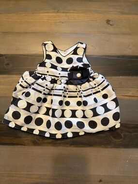 Marmellata Black & White Polka Dot Dress | 6–9 Months
